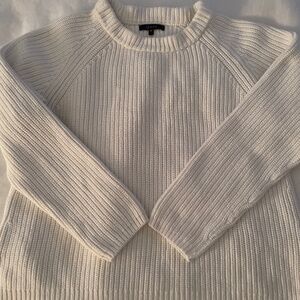 Quince 100% organic cotton fisherman crew sweater ivory M